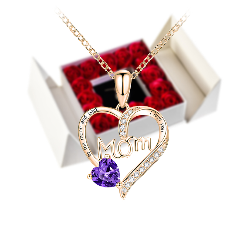 Collier avec pendentif en forme de Rose éternelle pour femme, coffret cadeau pour la fête des mères, cadeau d'anniversaire de mariage AI0001 – Image 6