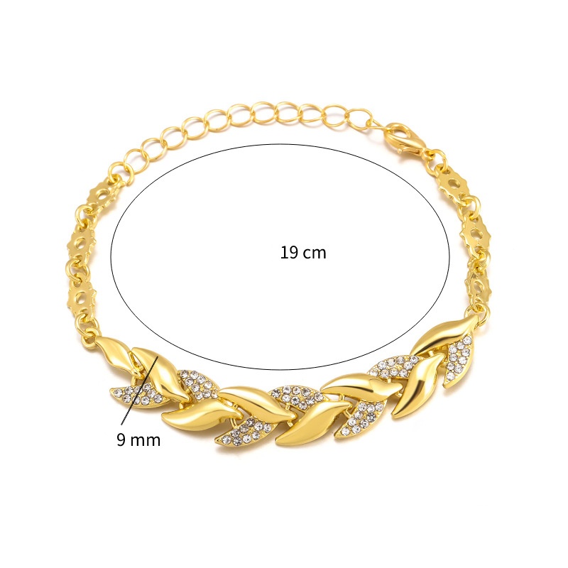 Bracelet en diamant cuir chevelu doré pour femme, bracelet personnalisé, léger, luxe, mode, mariage, fête de vacances, cadeau de bijoux pour fille AI0001 – Image 4