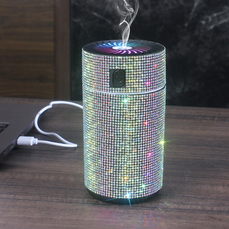 Humidificateur de diffuseur de voiture brillant de luxe avec lumière LED, diamant, supporter ficateur d'air automatique, assainisseur d'air Bling, accessoires de voiture AI0001 – Image 5