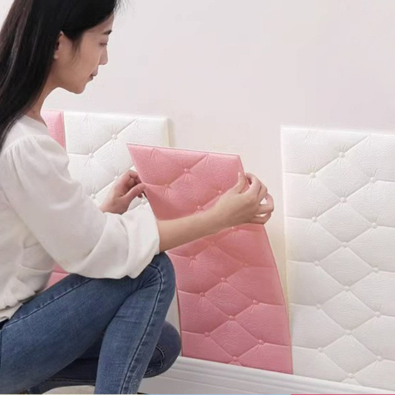 Autocollants muraux 3D auto-adhésifs, papier peint, tatami épais, anti-collision, tampon en polymères muraux, chambre d'enfant, salon, coussin en mousse souple AI0001 – Image 5