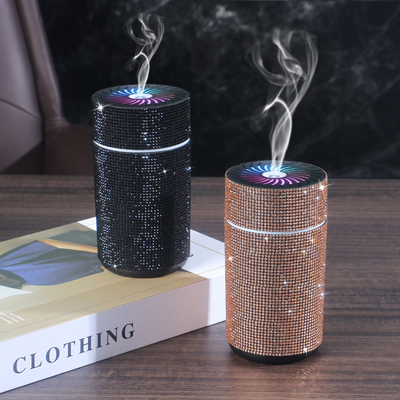 Humidificateur de diffuseur de voiture brillant de luxe avec lumière LED, diamant, supporter ficateur d'air automatique, assainisseur d'air Bling, accessoires de voiture AI0001 – Image 6