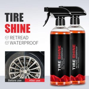 Spray éclaircissant pour voiture, 500ml, soin de noircissement, caoutchouc noir, protection des pneus, revêtement, avertir, anti-encrassement AI0001