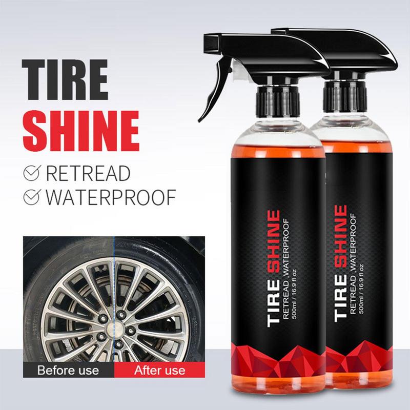 Spray éclaircissant pour voiture, 500ml, soin de noircissement, caoutchouc noir, protection des pneus, revêtement, avertir, anti-encrassement AI0001