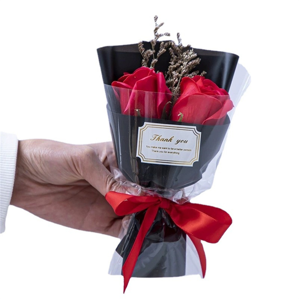 Mini bouquet de fleurs artificielles de Regina Rose, fleurs pour la maison, décoration de mariage, cadeau de fête de Thanksgiving, anniversaire du Nouvel An, leon's day AI0001 – Image 2
