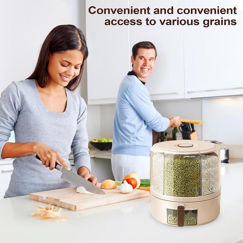Récipient de nourriture sèche amovible avec seau hermétique, poignée rotative, distributeur de cuisine peu encombrant, organisateur de dessus, Mars, résistant à 360 AI0001 – Image 4