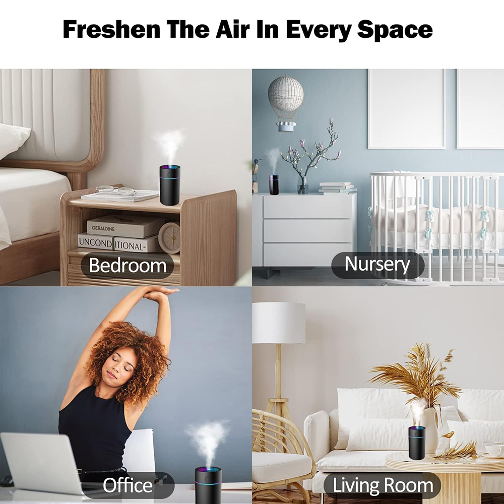 Humidificateur d'air portable à ultrasons, diffuseur d'huiles essentielles, supporter ficateur USB, brumisateur d'anions aromatiques AI0001 – Image 4