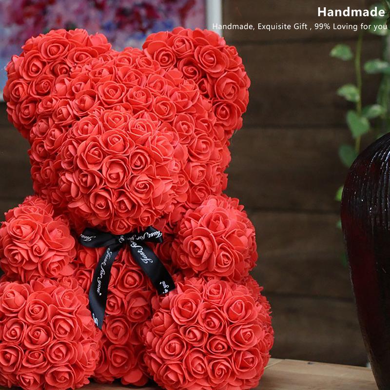 Ours en Peluche Rose Artificielle pour ixde Mariage, Fleurs, Boîte Cadeau, Saint Valentin, Noël, Anniversaire, Petite Amie, Travailleurs AI0001 – Image 5
