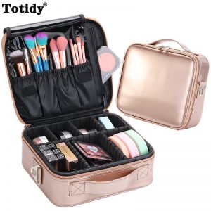Valise de rangement pour pinceaux et rouge à lèvres pour femme, trousse de maquillage professionnelle, trousse à outils pour ongles, sac à cosmétiques pour femme, trousse de beauté AI0001