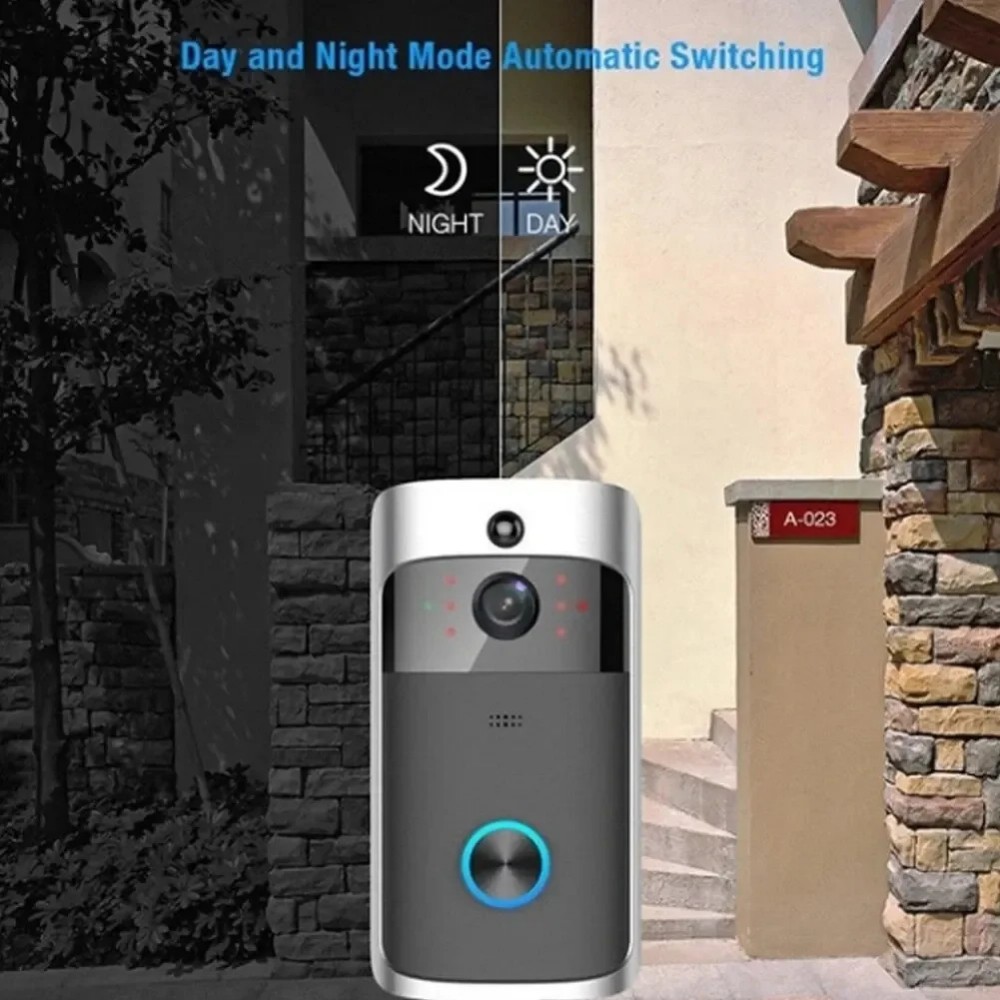 Sonnette vidéo de sécurité V5, WiFi 2.4G, audio bidirectionnel, vision nocturne HD, angle de vision 166 °, Pictrue Snape, enregistreur vidéo, stockage dans le nuage AI0001 – Image 4