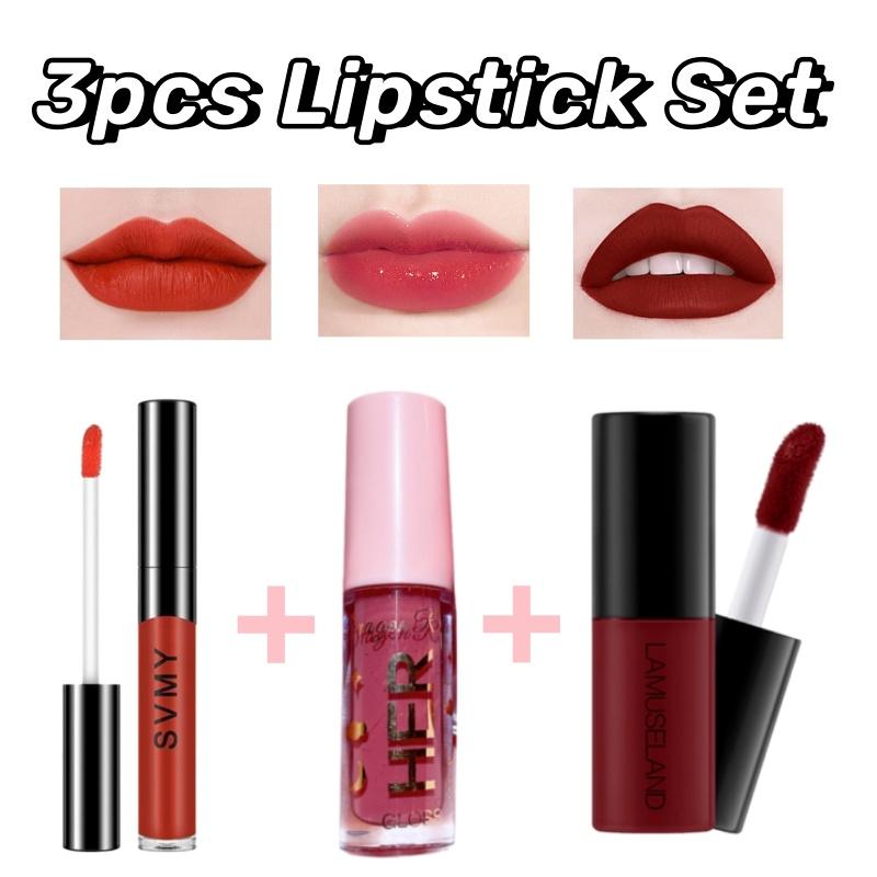 Ensemble de 3 rouges à lèvres velours 256 Jules Mud pour femme, résistant à l'eau, longue durée, brillant, maquillage cosmétique AI0001