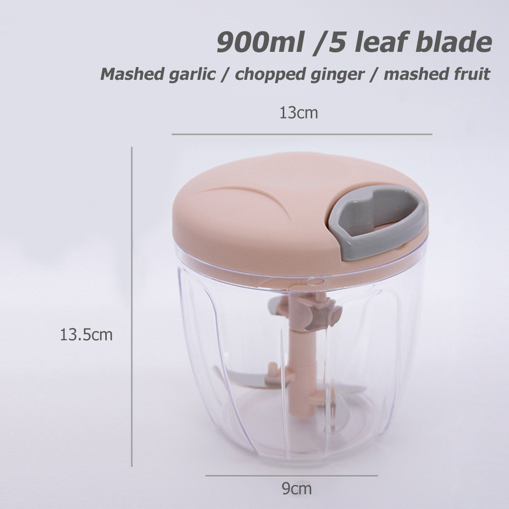 Hachoir à ail manuel multifonction, hachoir à légumes à cordon, hachoir à viande, Gadgets de cuisine 900/500ml AI0001 – Image 2