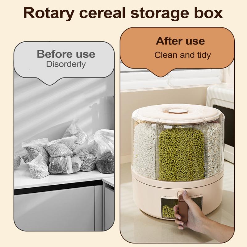 Récipient de nourriture sèche amovible avec seau hermétique, poignée rotative, distributeur de cuisine peu encombrant, organisateur de dessus, Mars, résistant à 360 AI0001 – Image 6