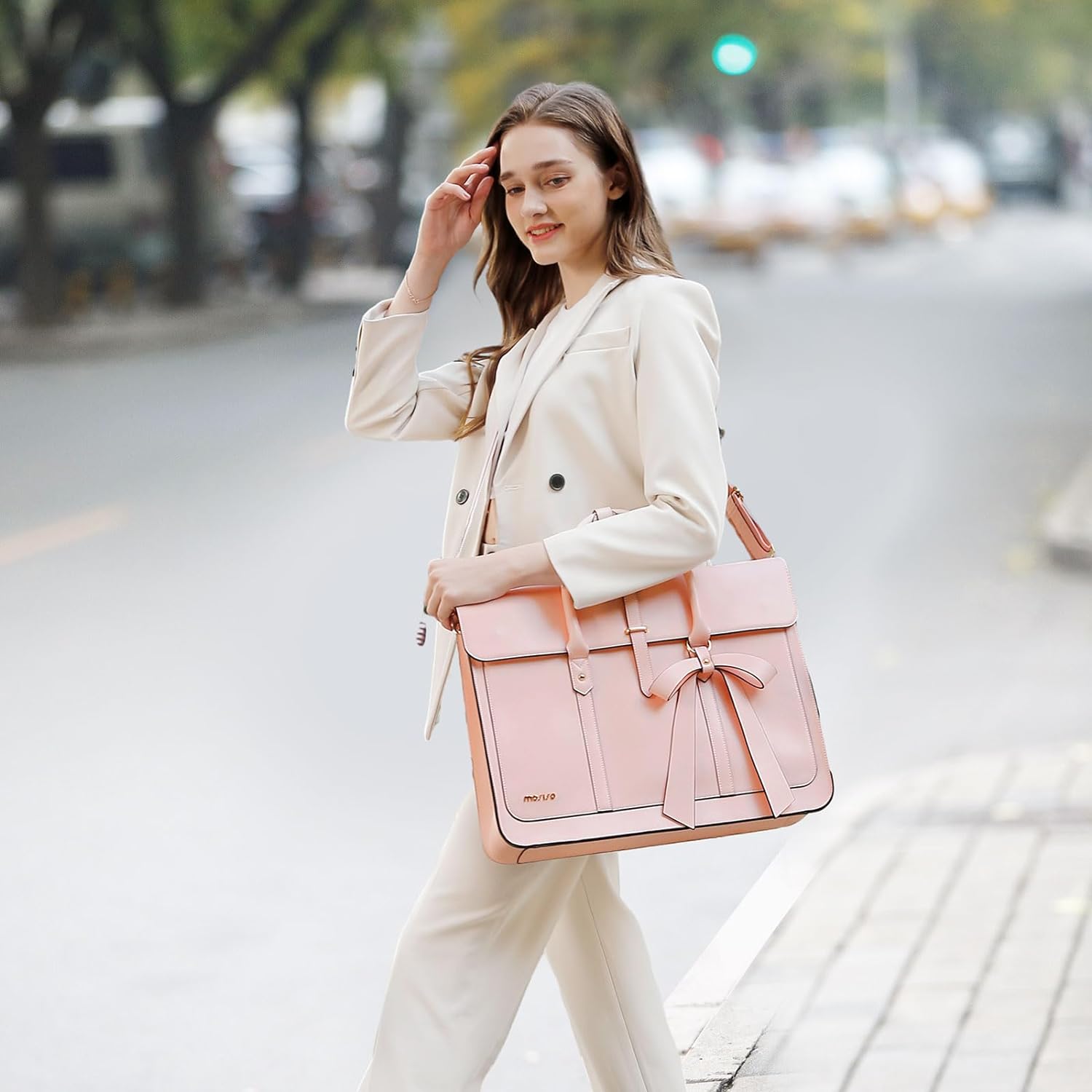 Sac fourre-tout en cuir PU pour ordinateur portable pour femme, sac à dos initié, sac à main pour ordinateur portable, MacPleAir Pro M3 et M2, 13.3 pouces, 14 pouces, 15 pouces, 16 pouces, 17.3 pouces AI0001 – Image 4
