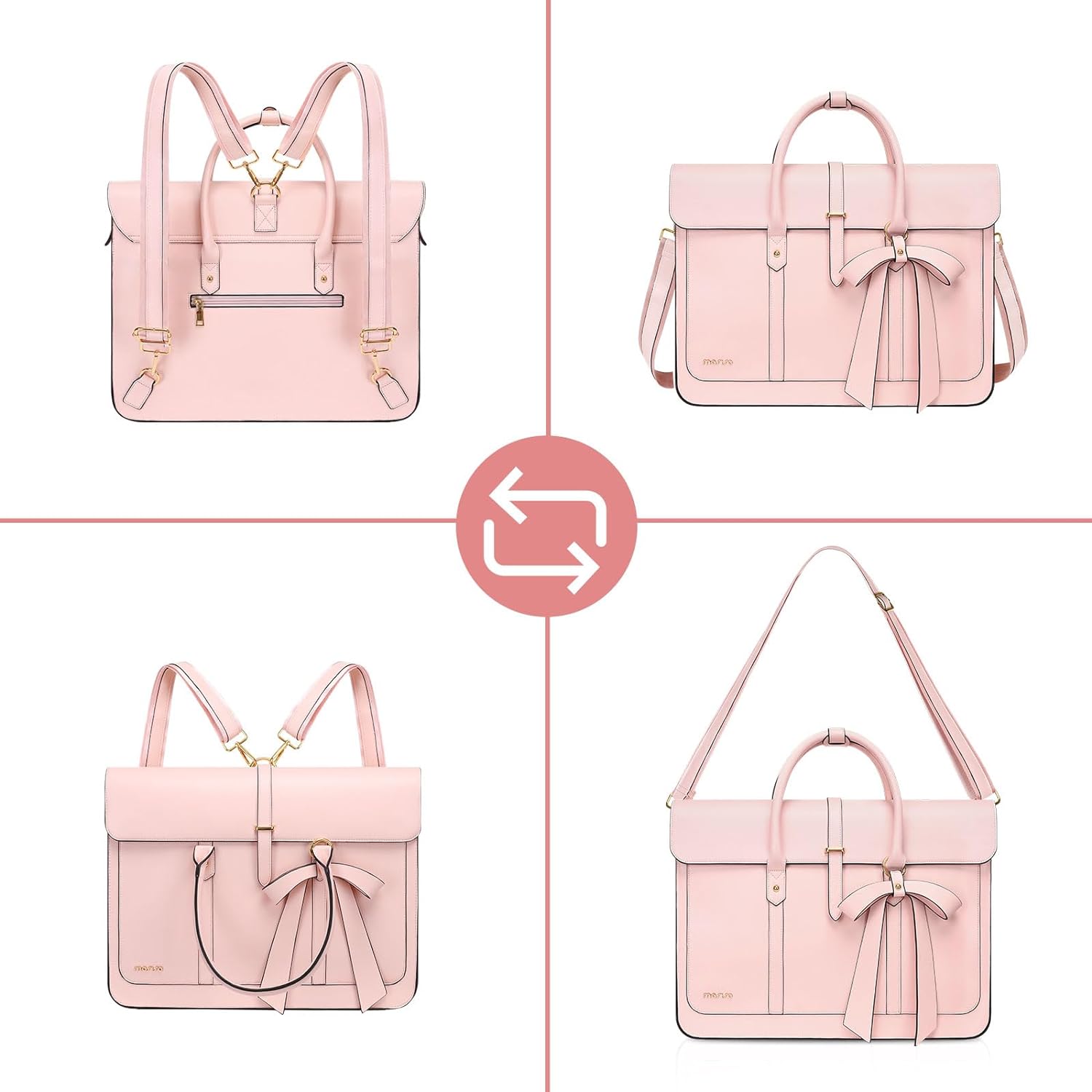 Sac fourre-tout en cuir PU pour ordinateur portable pour femme, sac à dos initié, sac à main pour ordinateur portable, MacPleAir Pro M3 et M2, 13.3 pouces, 14 pouces, 15 pouces, 16 pouces, 17.3 pouces AI0001 – Image 2