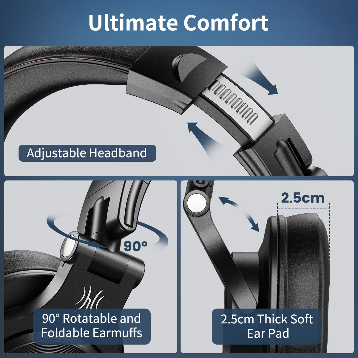 casque Oneodio-Casque de studio A71 Deep Bass, écouteurs filaires Hi-Res avec microphone, son stéréo, casque pour DJ Assad Audio Static AI0001 – Image 5