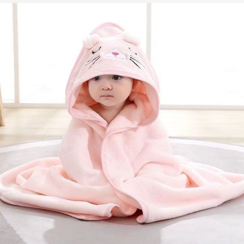 Peignoir à Capuche en Velours pour Bébé, Serviette de Bain pour Nouveau-Né, Emmaillotage, Haute Qualité, Automne AI0001 – Image 3