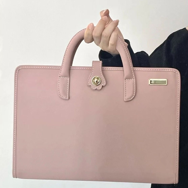Sacs à main à poignée supérieure pour femmes, sac pour ordinateur portable, sac à main de voyage, monochromatique, décontracté, rose, doux, chic, mode coréenne, Y2K, filles, tout match, simple AI0001 – Image 2
