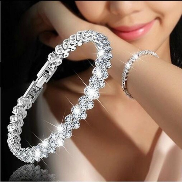bracelet femme bijoux femme luxe bracelet luxe cadeau femme Bracelet à breloques en cristal tressé pour femmes, bijou de mariage, cadeau d'anniversaire, de saint-valentin AI0001 – Image 3