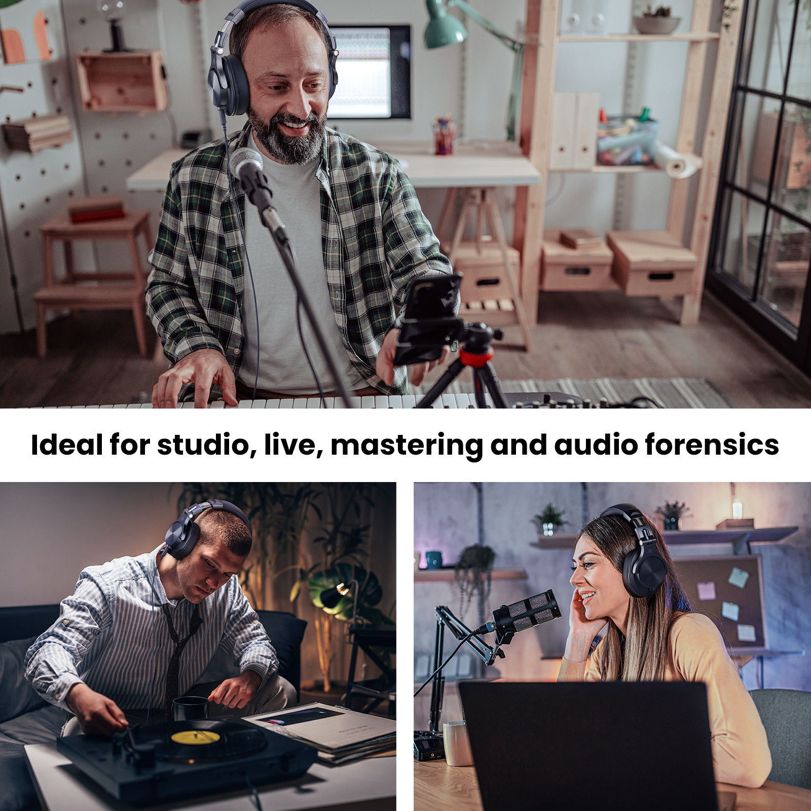 Casque filaire Oneodio-A71 Studio DJ, casque supra-auriculaire avec micro, stéréo Hi-Res moniteur statique sauna téléphone pour ordinateur téléphone AI0001 – Image 2