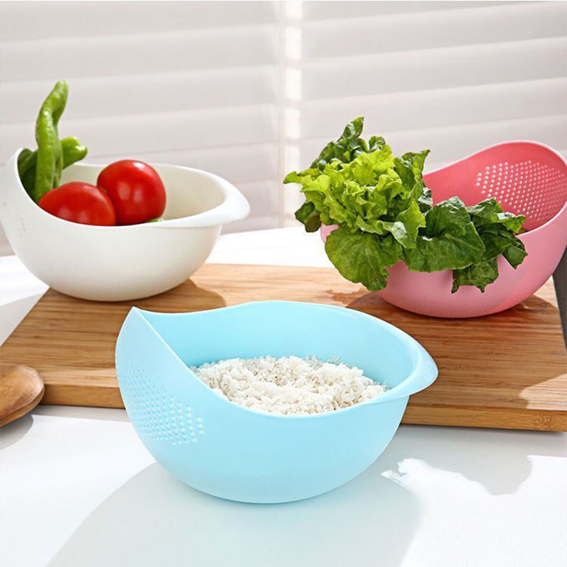 Mir de drainage de cuisine avec poignée, tamis à riz portable, cuillère en plastique, bol à riz, panier à filet filtrant, évier de cuisine, 1 pièce AI0001 – Image 3