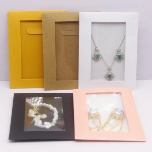 Boîte à fenêtre multicolore pour emballage de bijoux, boucle d'oreille, collier, cadeau, 10 pièces, 12 cm, 14 cm x 10,5 cm AI0001