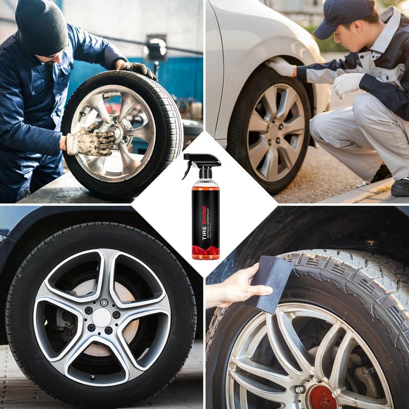 Spray éclaircissant pour voiture, 500ml, soin de noircissement, caoutchouc noir, protection des pneus, revêtement, avertir, anti-encrassement AI0001 – Image 3