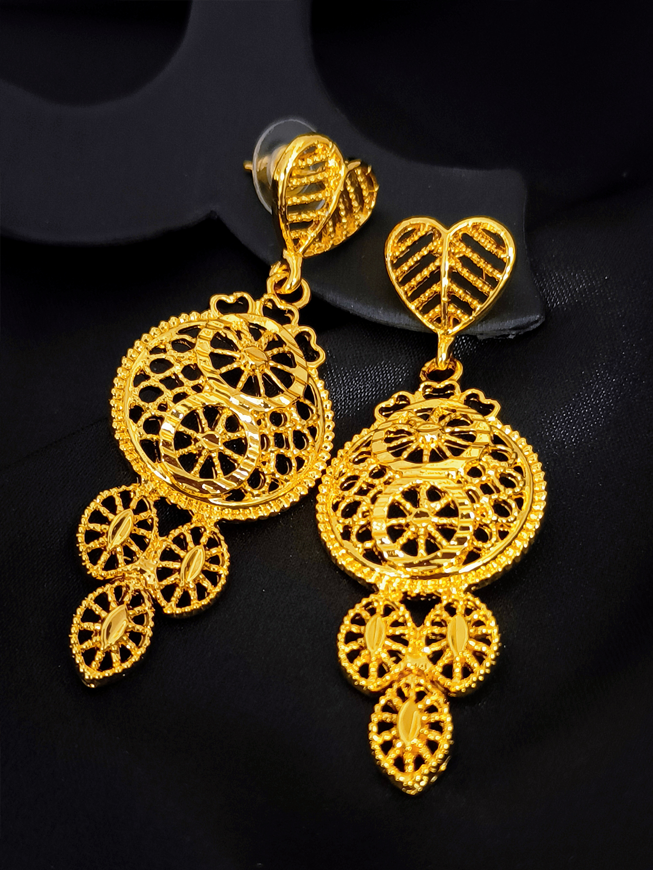 ANIID-Ensembles de bijoux brésiliens en or 24 carats pour femmes, collier de Dubaï, boucles d'oreilles pour documents, ensemble de patients indiens nigwins, cadeaux de fête de mariage AI0001 – Image 2