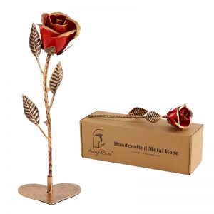 Rose Artificielle en Fer à Longue Tige pour Femme, Cadeau de Mariage et de Noël pour la Saint-Valentin AI0001