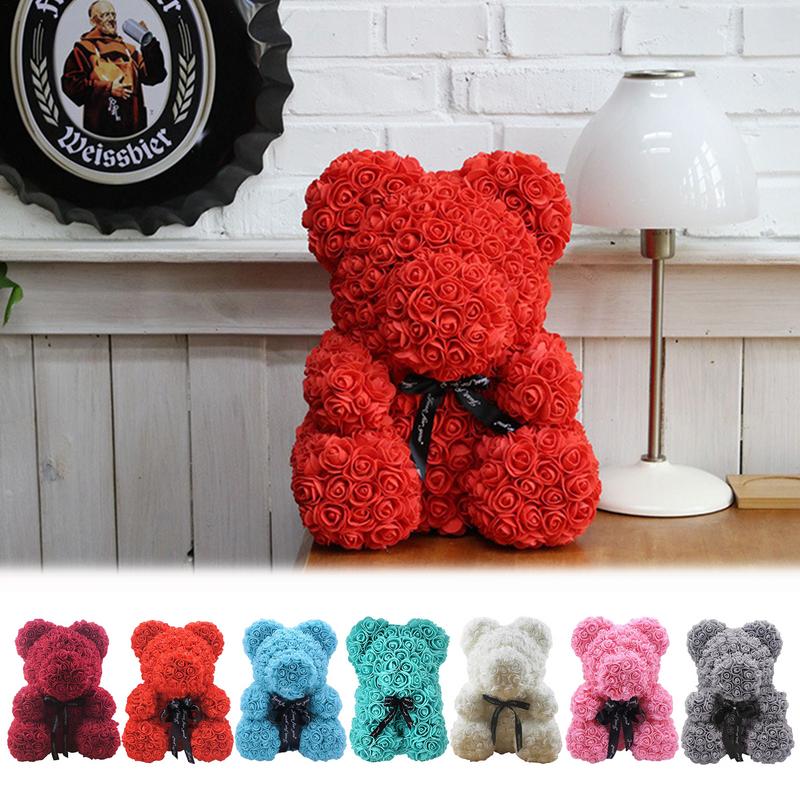 Ours en Peluche Rose Artificielle pour ixde Mariage, Fleurs, Boîte Cadeau, Saint Valentin, Noël, Anniversaire, Petite Amie, Travailleurs AI0001 – Image 4