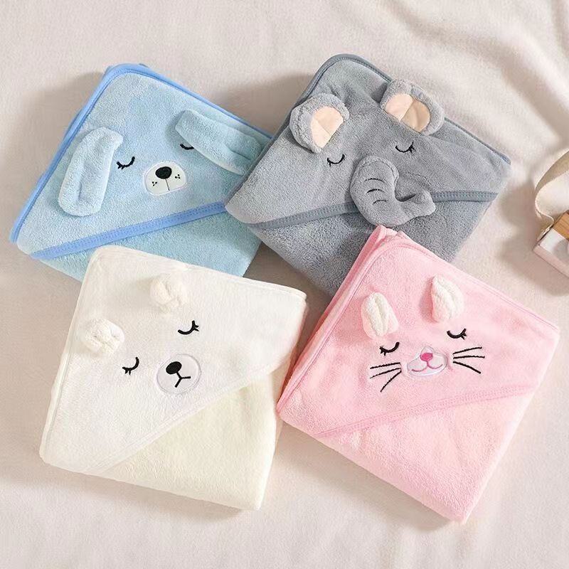 Peignoir à Capuche en Velours pour Bébé, Serviette de Bain pour Nouveau-Né, Emmaillotage, Haute Qualité, Automne AI0001 – Image 2