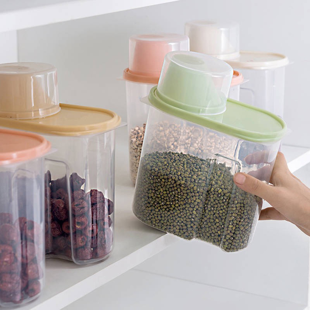 Boîte de conservation des aliments en plastique, ensemble de conteneurs transparents en plastique, bouteille de rangement de cuisine, peut sécher les céréales AI0001 – Image 6