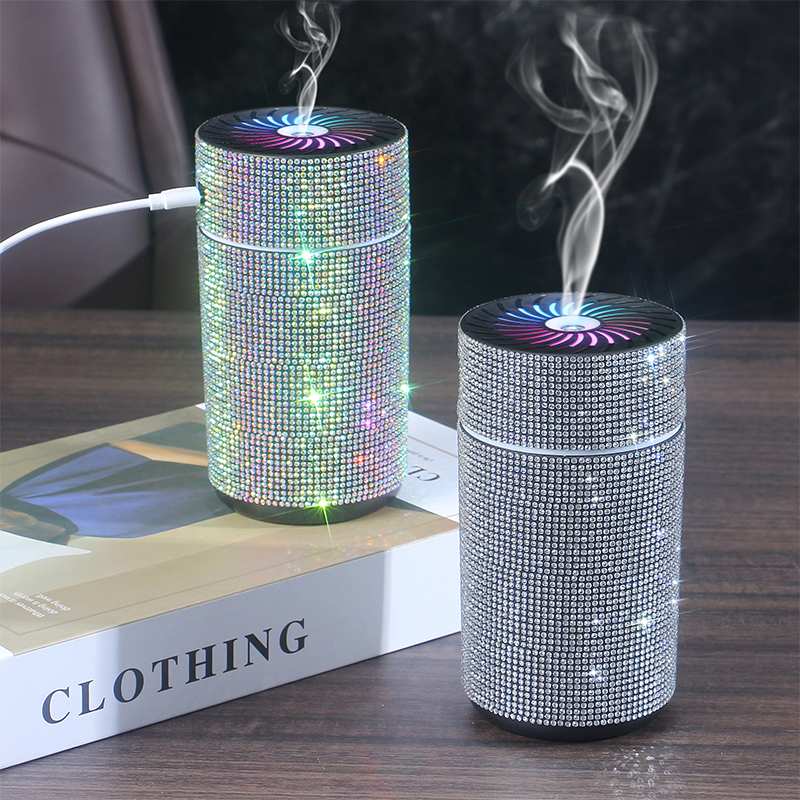 Humidificateur de diffuseur de voiture brillant de luxe avec lumière LED, diamant, supporter ficateur d'air automatique, assainisseur d'air Bling, accessoires de voiture AI0001 – Image 7