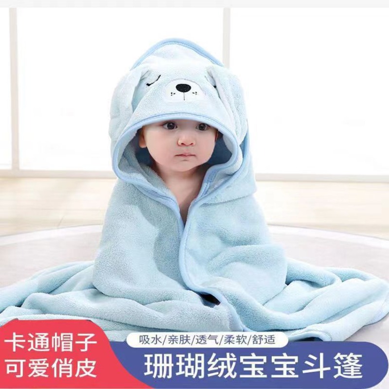 Peignoir à Capuche en Velours pour Bébé, Serviette de Bain pour Nouveau-Né, Emmaillotage, Haute Qualité, Automne AI0001 – Image 4