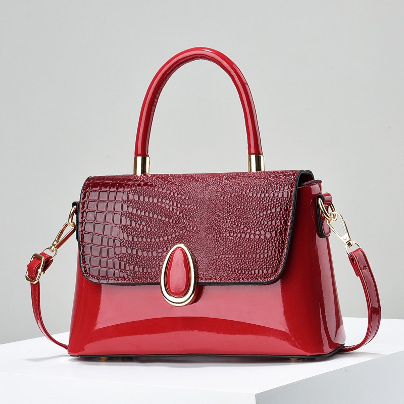 Sac à bandoulière en cuir brillant pour femme, sac à main à rabat décontracté pour femme, sac à main à la mode, initié par ChimLady AI0001 – Image 5