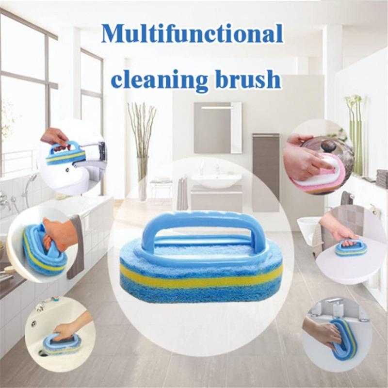 Brosse en éponge avec poignée pour livres, brosse à récurer les carreaux de baignoire, brosse à éponge pour livres ménagers, fournitures de cuisine AI0001 – Image 2