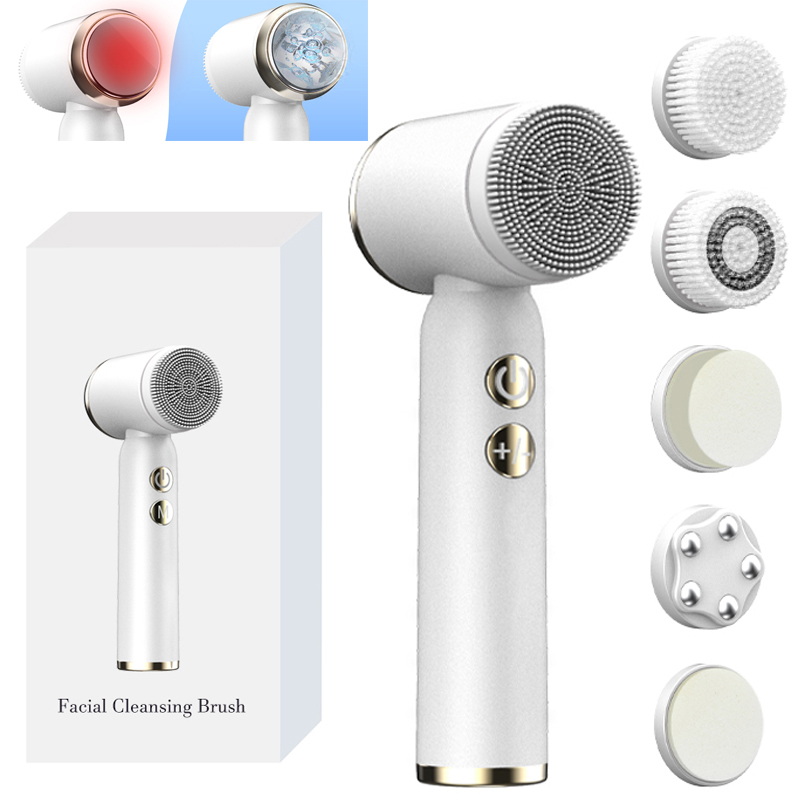 Brosse électrique de nettoyage du visage, 6 en 1, chaude et froide, ultrasonique, pour éliminer les points noirs, exfoliante pour le visage, rotative et étanche, pour nettoyer les pores AI0001 – Image 3