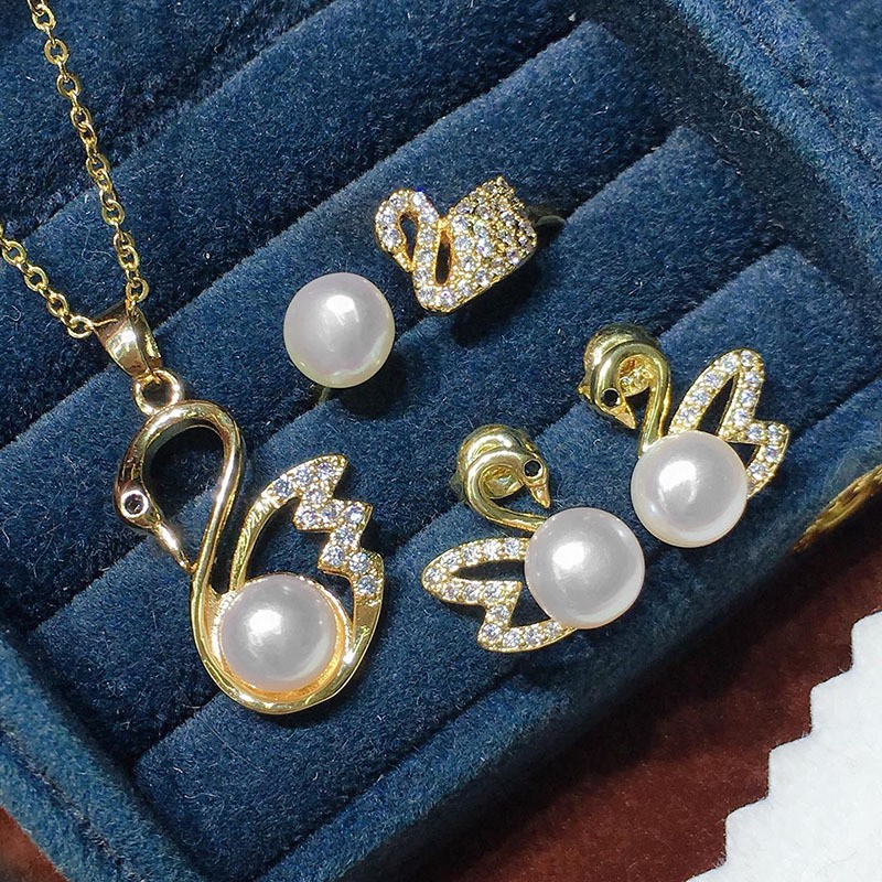Ensemble de bijoux de fête fzBanquet de perles d'eau douce pour femmes, accessoires de charme, cadeau d'anniversaire pour amoureux, mode de luxe, 4 pièces par ensemble AI0001 – Image 6