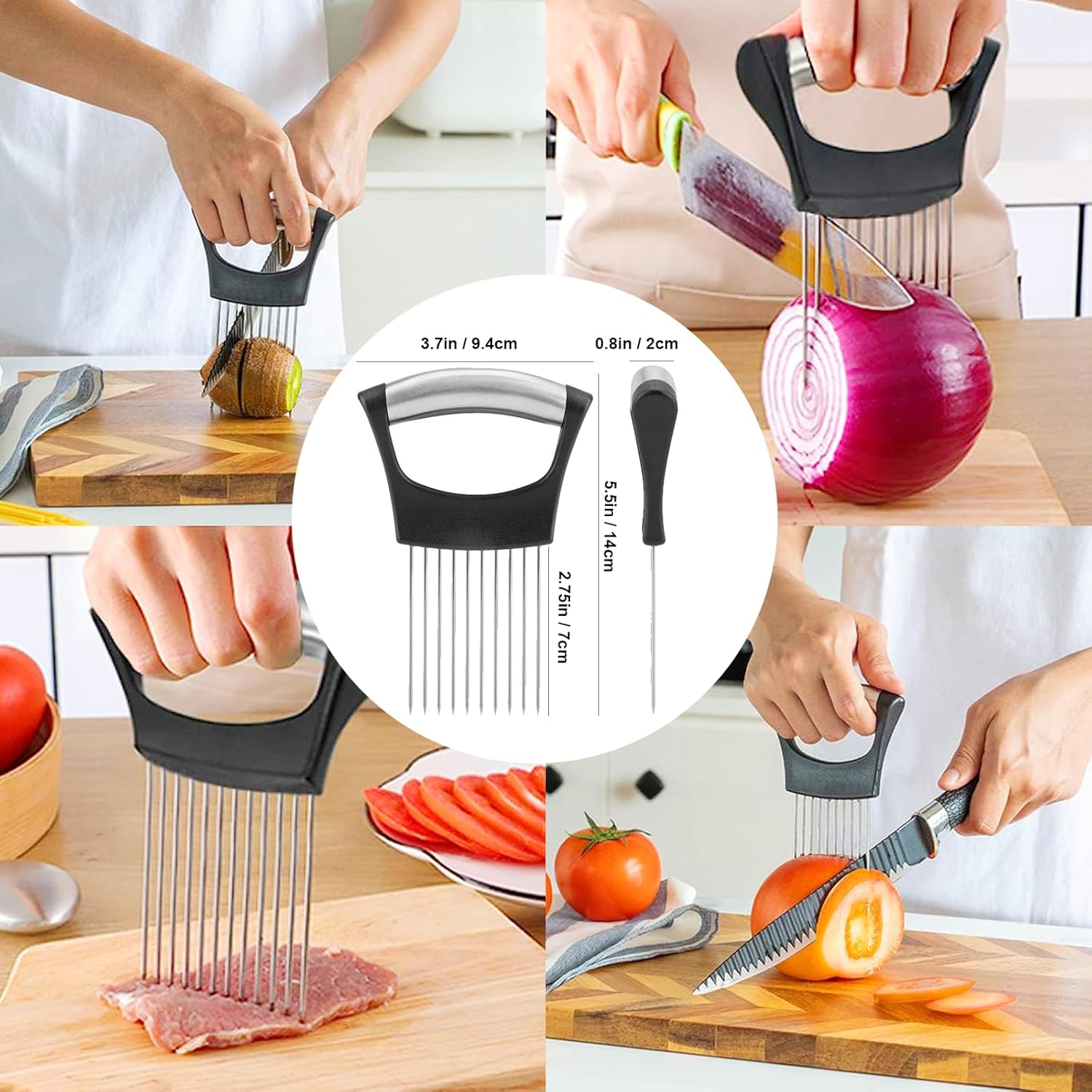 Onion Holder for Slicing Vegetable Cutter for Potato and Tomato Eggs Food Slicer Assistant Tool for Slicing Fruit Lemon and Meat AI0001 – Image 3