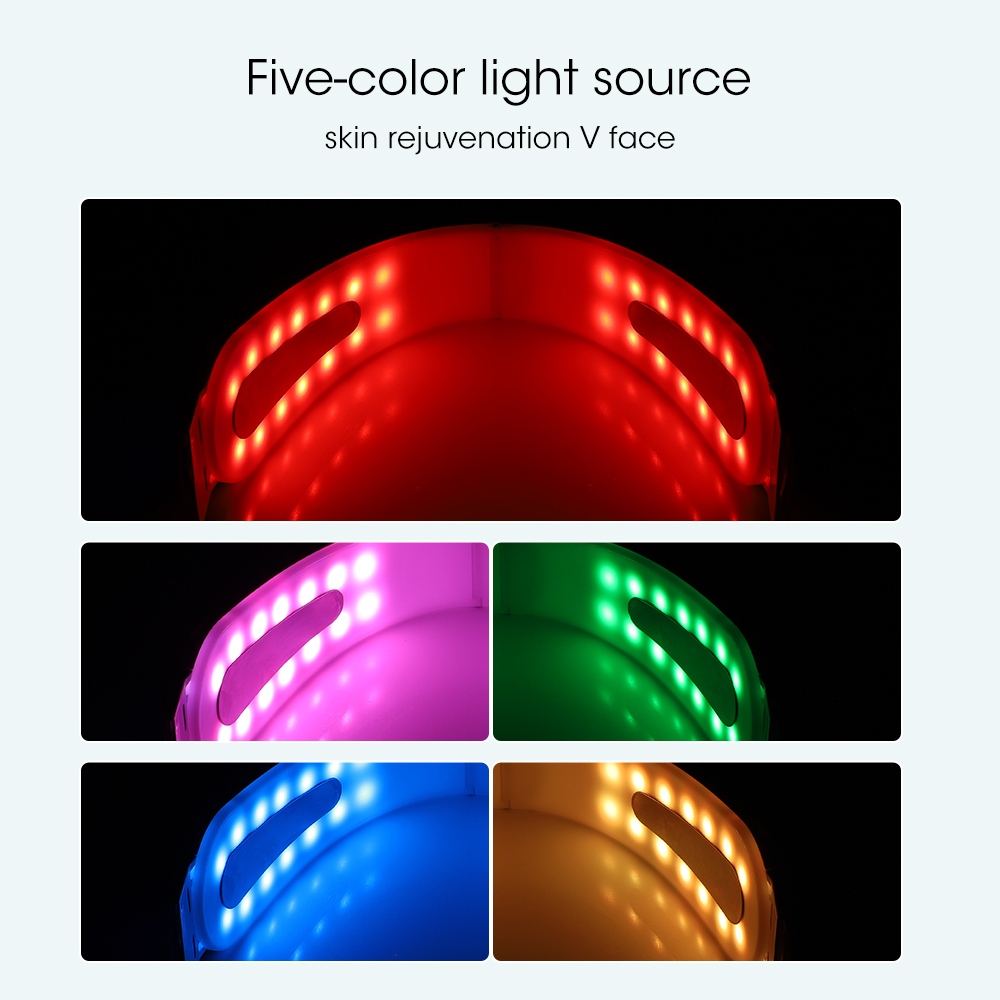 Appareil de beauté lifting du visage en V, 5 couleurs, LED photon, remodelage du double ruisseau, bandage amincissant pour le visage, ceinture de levage AI0001 – Image 5