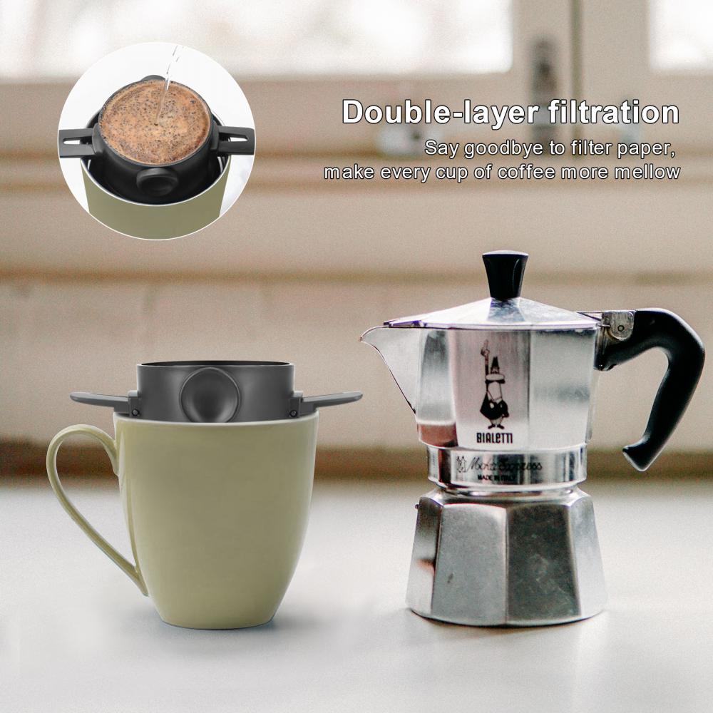 Cafetière portable pliable en acier inoxydable, filtre à café, porte-thé goutte à goutte, réutilisable, sans papier, verser sur le goutteur de café AI0001 – Image 6