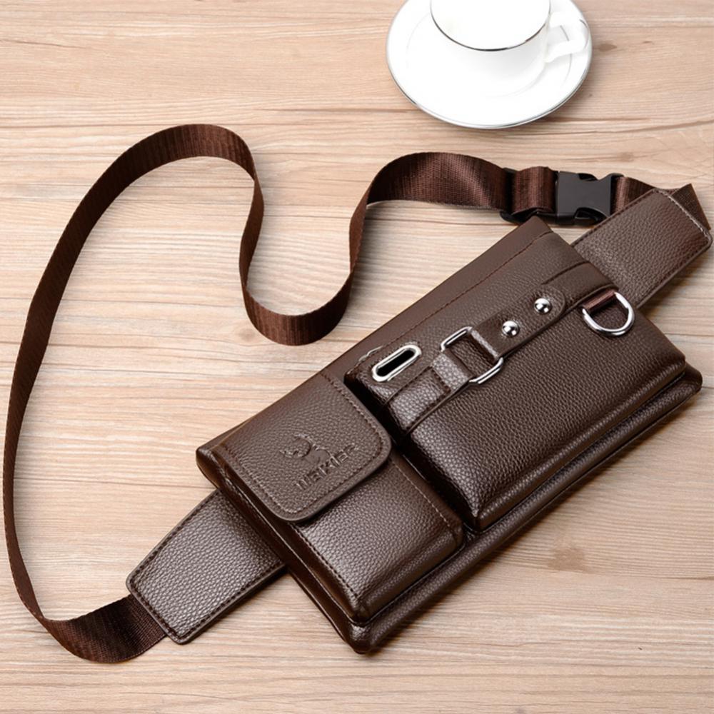 Sac de poitrine multifonction en PU pour homme, sacs à bandoulière décontractés, grande capacité, transport pratique, taille masculine AI0001 – Image 2