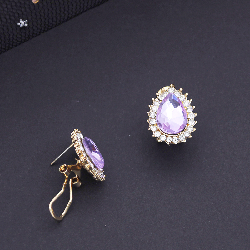Ensembles de bijoux en cristal violet pour femmes, boucles d'oreilles de mariage, ensembles de colliers, accessoires de mode AI0001 – Image 5