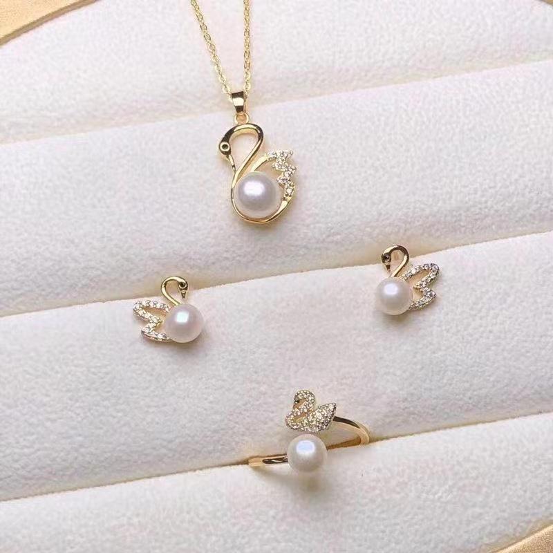 Ensemble de bijoux de fête fzBanquet de perles d'eau douce pour femmes, accessoires de charme, cadeau d'anniversaire pour amoureux, mode de luxe, 4 pièces par ensemble AI0001 – Image 5