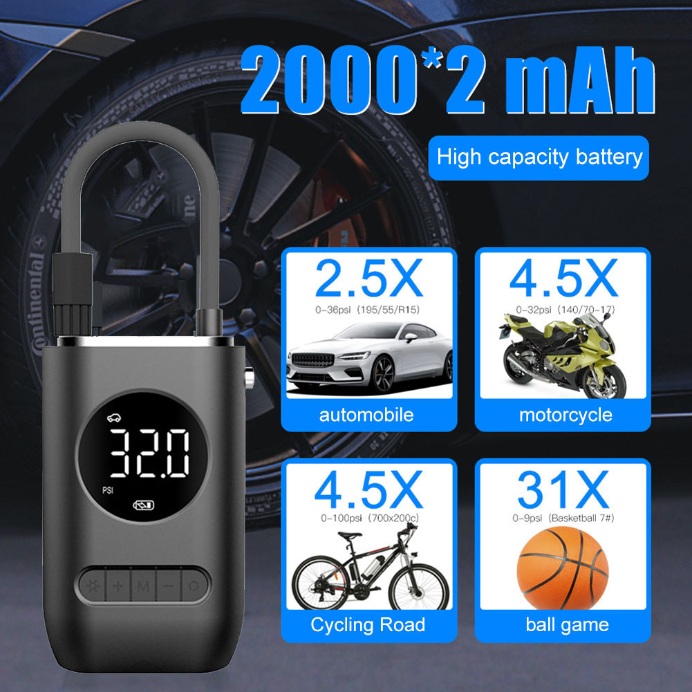 Mini pompe à air électrique portable sans fil pour voiture, gonfleur gonflable, compresseur d'air, moto, vélo, balle AI0001 – Image 6