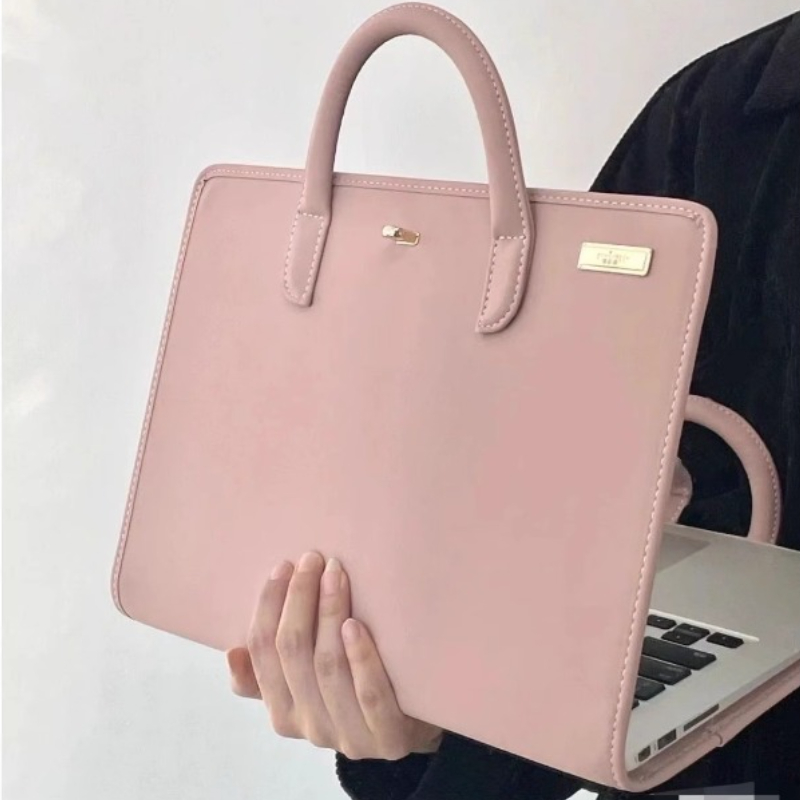 Sacs à main à poignée supérieure pour femmes, sac pour ordinateur portable, sac à main de voyage, monochromatique, décontracté, rose, doux, chic, mode coréenne, Y2K, filles, tout match, simple AI0001 – Image 4