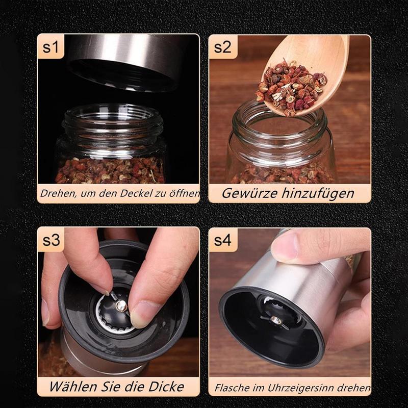 Broyeur manuel en acier inoxydable pour la cuisine, bouteille de broyage de sésame portable, fournitures de cuisine à domicile, 2 pièces AI0001 – Image 6