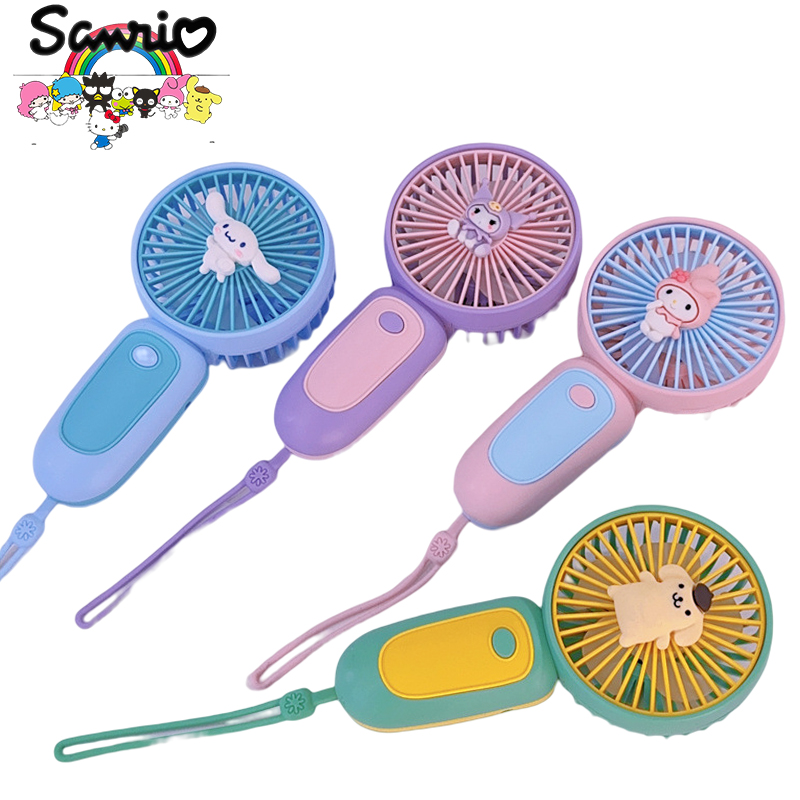 Sanurgente-Ventilateur électrique portable pour étudiant, ventilateur de dessin animé mignon, Mymelody, Kuromi, Cinnamoroll, Kawaii, déterminer l'extérieur, cadeau étudiant AI0001