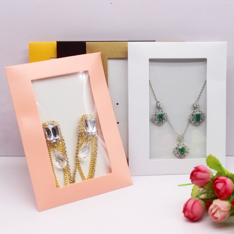 Boîte à fenêtre multicolore pour emballage de bijoux, boucle d'oreille, collier, cadeau, 10 pièces, 12 cm, 14 cm x 10,5 cm AI0001 – Image 6