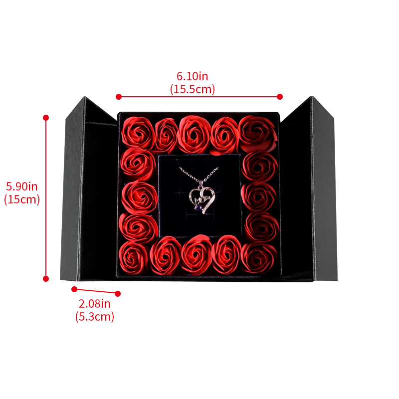 Collier avec pendentif en forme de Rose éternelle pour femme, coffret cadeau pour la fête des mères, cadeau d'anniversaire de mariage AI0001 – Image 3