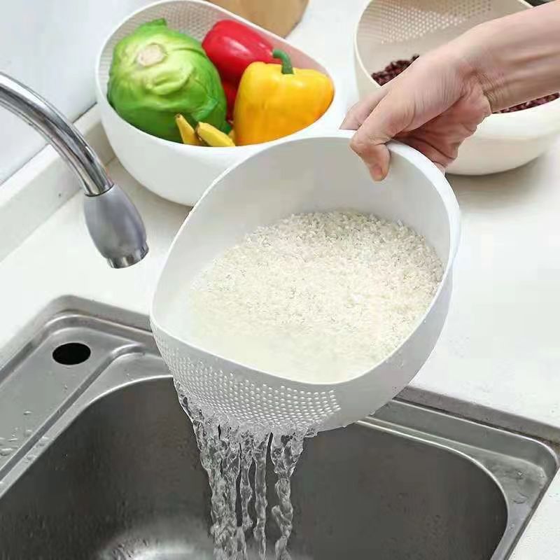 Mir de drainage de cuisine avec poignée, tamis à riz portable, cuillère en plastique, bol à riz, panier à filet filtrant, évier de cuisine, 1 pièce AI0001 – Image 7